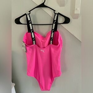 PUMA Woman’s Bright Pink One Piece Bodysuit Swimwear, bathing suit
NWT